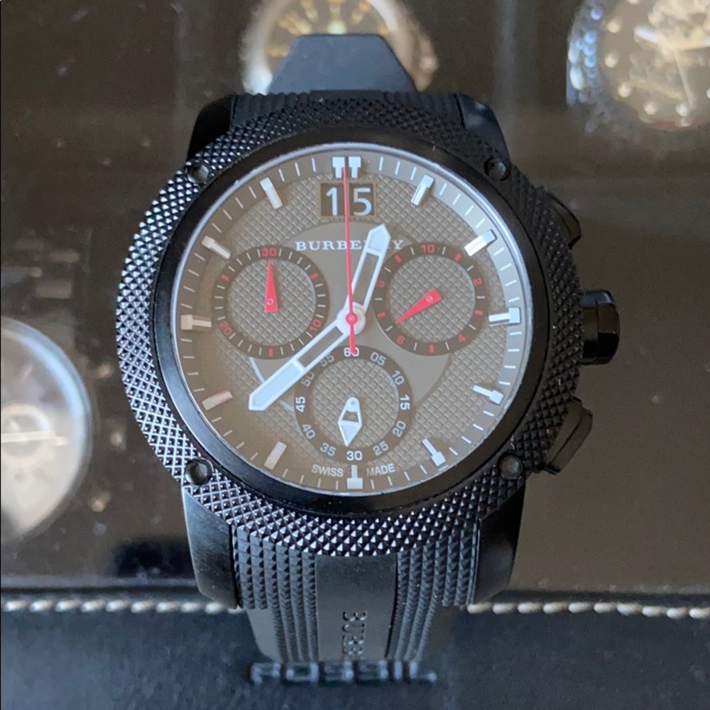 Burberry Endurance Chronograph Black Rubber Watch